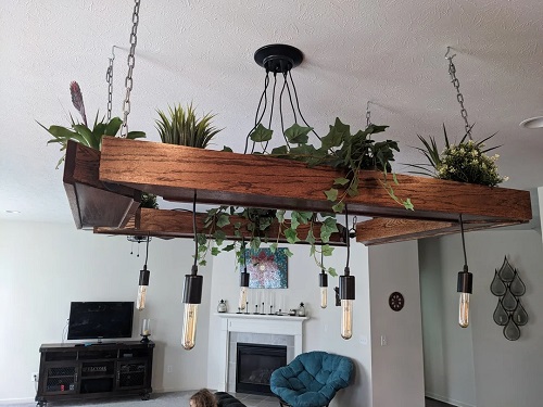 Light Fixture Hanging Planter